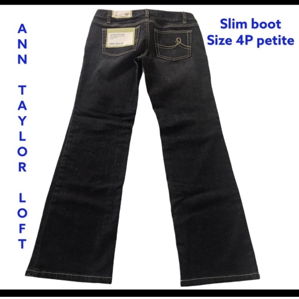 Ann Taylor LOFT NWT sz 4P Slim Boot Jeans Black
